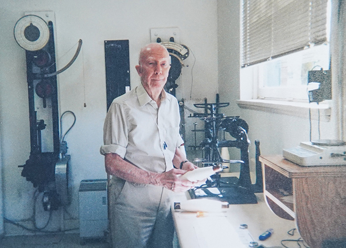 Frank Johnston in Lab - 1990s